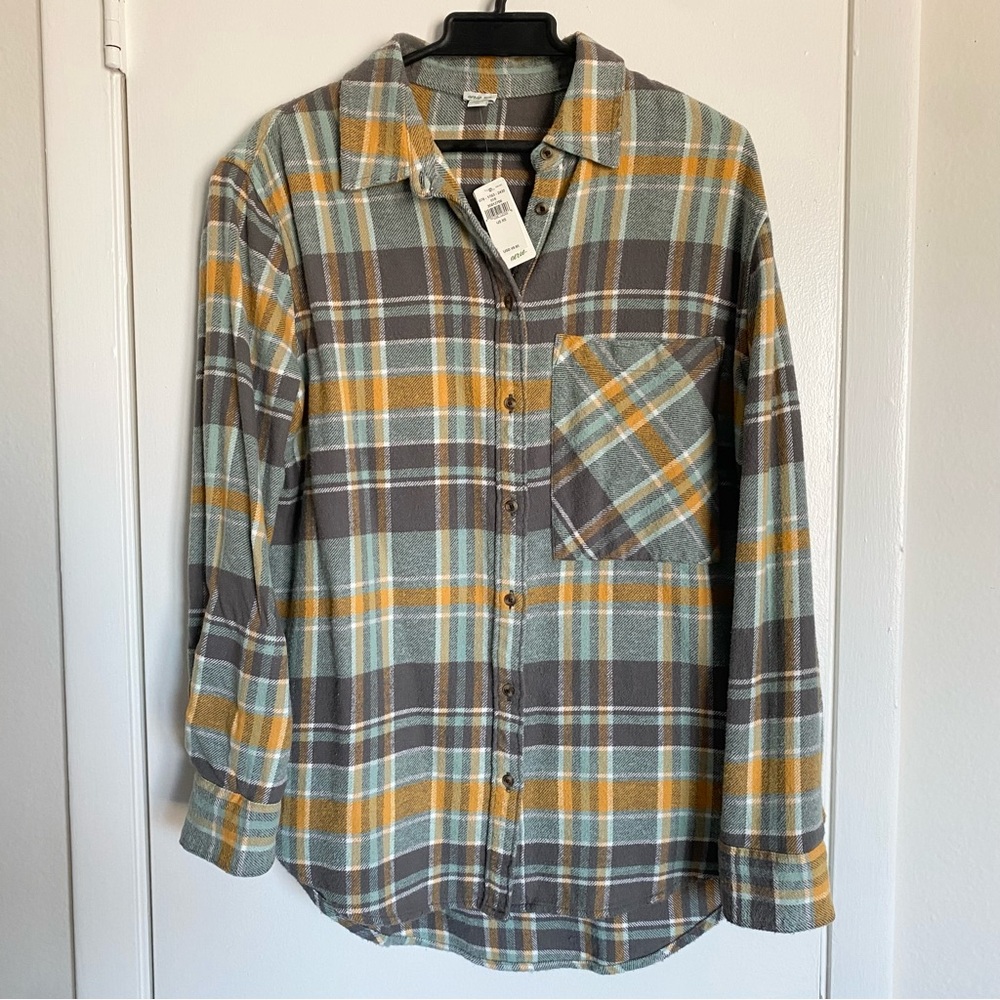 NWT Aerie Anytime Fav Flannel Shirt Size XS